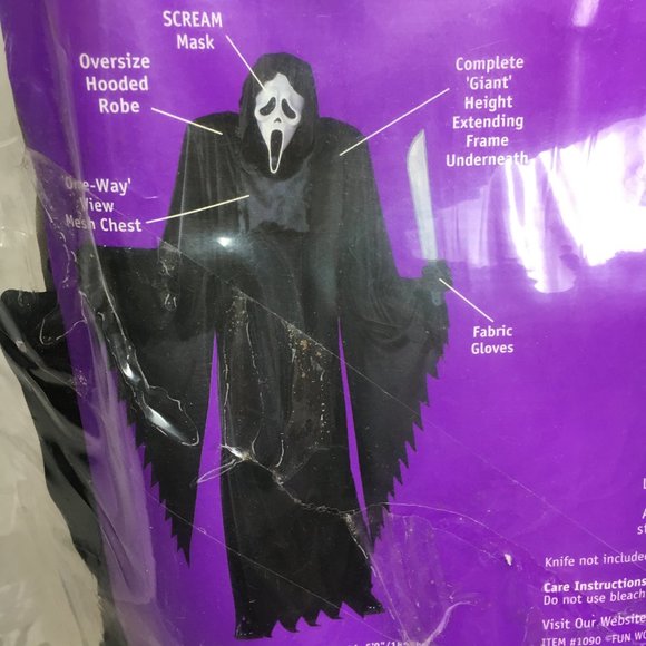 Scream Stalker Ghost Face Scream Giant  Costume NWT NOS Vintage Collectible - Picture 6 of 15